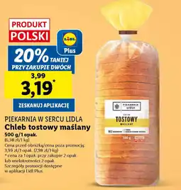 Lidl Piekarnia w sercu lidla chleb tostowy maślany oferta