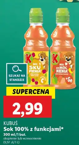 Lidl Kubuś sok 100% z funkcjami oferta