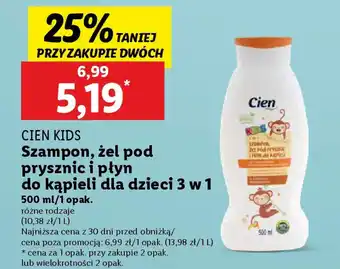 Lidl Cien kids szampon, żel pod prysznic i płyn oferta