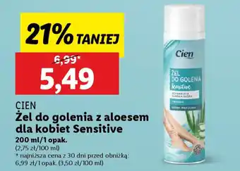 Lidl Cien żel do golenia z aloesem dla kobiet Sensitive oferta