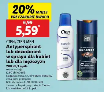 Lidl Cien/cien men antyperspirant lub dezodorant oferta
