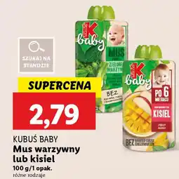 Lidl Kubuś baby mus warzywny lub kisiel oferta