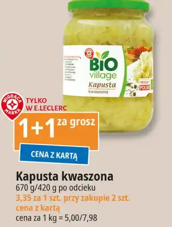 E.Leclerc Kapusta kwaszona Wiodąca marka bio village oferta