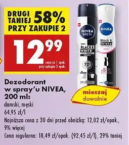 Biedronka Antyperspirant clear Nivea Invisible Black & White oferta