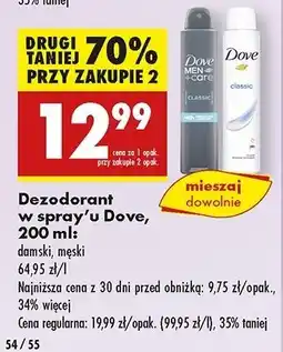 Biedronka Dezodorant classic Dove Men+Care oferta