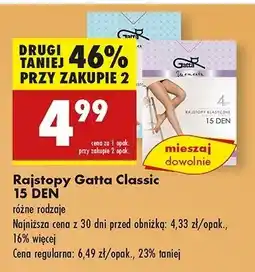 Biedronka Rajstopy classic 15 den rozm. 4 Gatta oferta