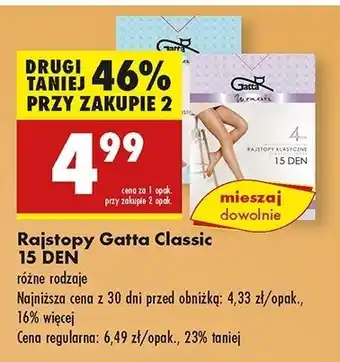 Biedronka Rajstopy classic 15 den rozm. 4 Gatta oferta