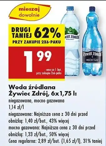 Biedronka Woda mocny gaz Żywiec Zdrój oferta