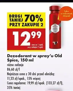 Biedronka Dezodorant Old Spice Original oferta