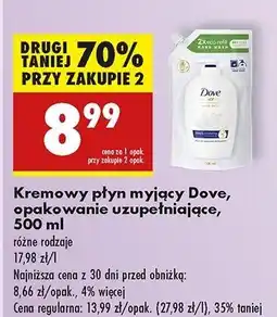 Biedronka Mydło w płynie zapas Dove Caring Hand Wash oferta