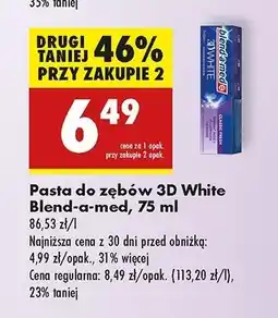 Biedronka Pasta do zębów classic Blend-A-Med 3D White oferta