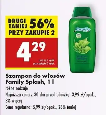 Biedronka Szampon z pokrzywą Family Splash oferta