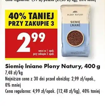 Biedronka Siemie lniane Plony Natury oferta