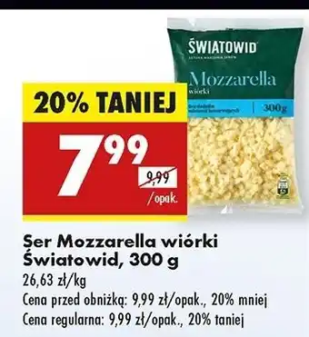 Biedronka Ser mozzarella wiórki Światowid oferta