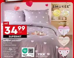 Biedronka Komplet pościeli satynowej z mikrowłókna 220 x 200 cm + 2 70 80 Smukee oferta