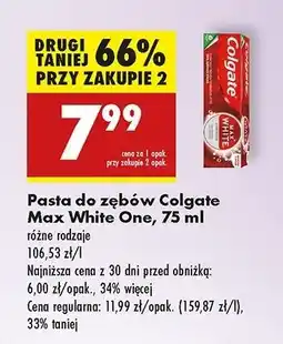 Biedronka Pasta do zębów luminous Colgate Max White One oferta