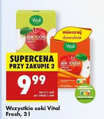 Biedronka Sok 100% jabłko-marchew Vital Fresh oferta