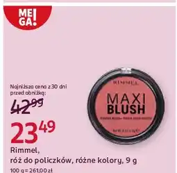 Rossmann Róż do policzków 003 wild card Rimmel Maxi Blush oferta