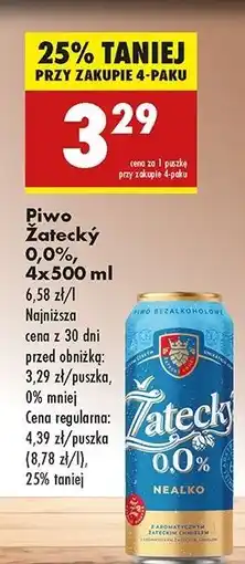 Biedronka Piwo Zatecky 0% oferta