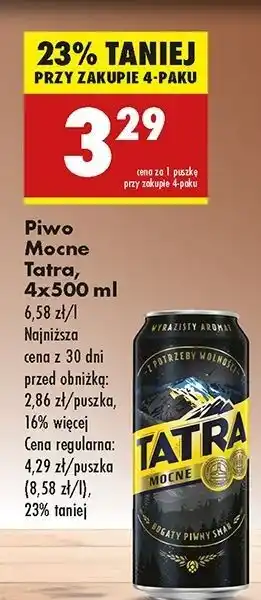 Biedronka Piwo Tatra Mocne oferta