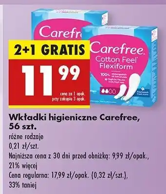 Biedronka Wkładki cotton feel Carefree oferta