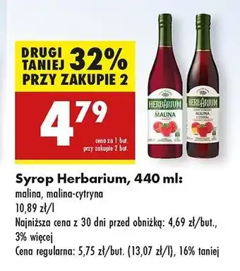 Biedronka Syrop malina z cytryną Herbarium oferta