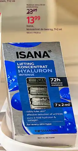 Rossmann Ampułki do twarzy liftingujące Isana Hyaluron Intense oferta