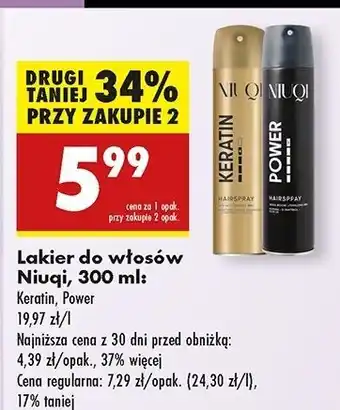 Biedronka Lakier do włosów power Niuqi oferta