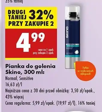 Biedronka Pianka do golenia sensitive Skino oferta