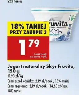 Biedronka Jogurt naturalny Fruvita Skyr oferta