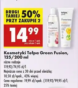 Biedronka Tonik do twarzy kwas migdałowy + wiśnia Tołpa Green Power Fusion oferta