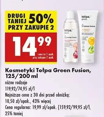 Biedronka Tonik do twarzy kwas migdałowy + wiśnia Tołpa Green Power Fusion oferta