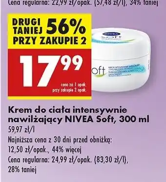 Biedronka Krem do twarzy i ciała intensywnie nawilżający Nivea Soft oferta