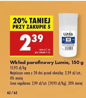 Biedronka Wkład parafinowy 48h 150 g Lumia oferta