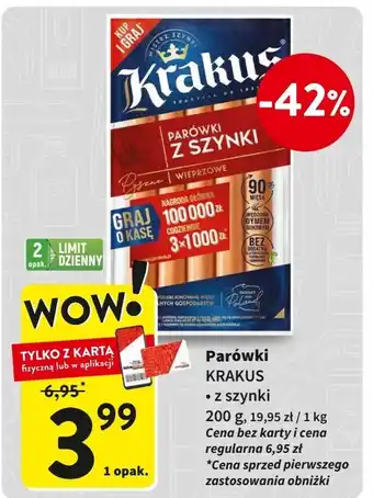 Intermarche Parówki z szynki Krakus Animex oferta