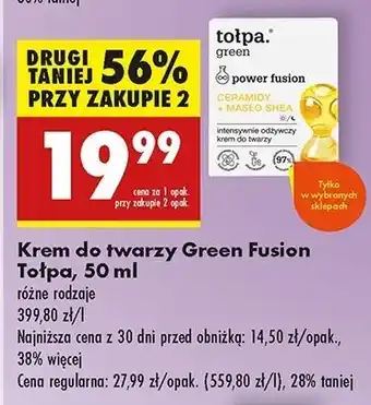 Biedronka Intensywnie odżywczy krem do twarzy ceramidy + masło shea Tołpa Green oferta