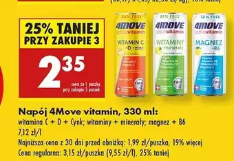 Biedronka Napój witaminy + minerały witalność 4Move Active Vitamin oferta