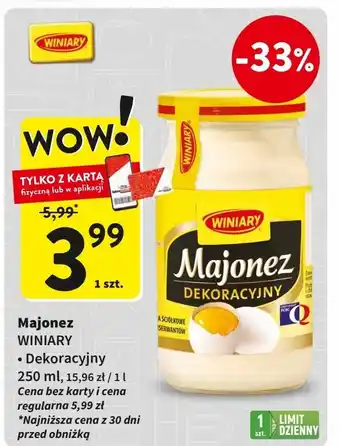 Intermarche Majonez dekoracyjny Winiary oferta