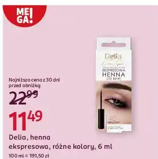 Rossmann Henna do brwi ekspresowa 4.0 brązowy Delia Eyebrow Expert oferta