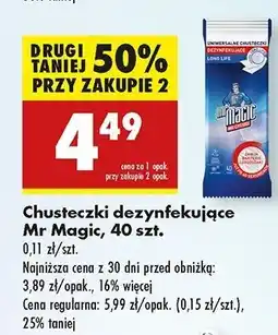 Biedronka Chusteczki dezynfekujące Mr Magic oferta