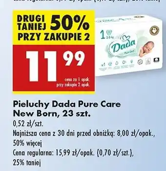 Biedronka Pieluchy 1 newborn Dada Pure Care oferta