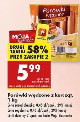 Biedronka Parówki wędzone z kurcząt Konspol oferta