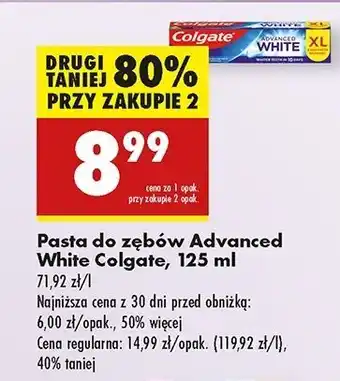 Biedronka Pasta do zębów Colgate Advanced White oferta