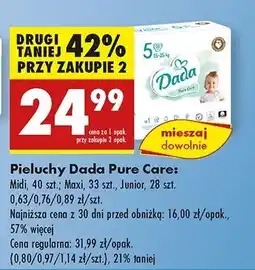 Biedronka Pieluchy 5 junior Dada Pure Care oferta