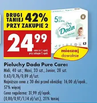 Biedronka Pieluchy 5 junior Dada Pure Care oferta