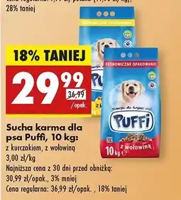 Biedronka Karma sucha dla psa z wołowiną Puffi oferta