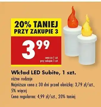 Biedronka Wkład led 30 dni czerwony Subito oferta