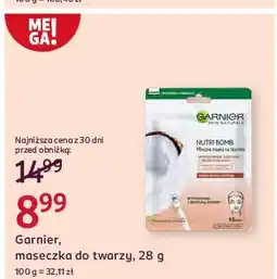 Rossmann Maseczka w płachcie nutri bomb kokos Garnier Skin Naturals oferta