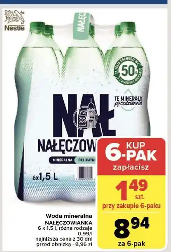 Carrefour Woda delikatnie gazowana Nałęczowianka oferta