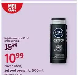 Rossmann Żel pod prysznic Nivea Men Active Clean oferta